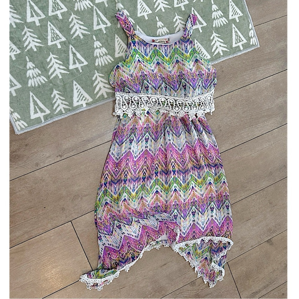 Speechless Multicolor Zigzag Kids Dress